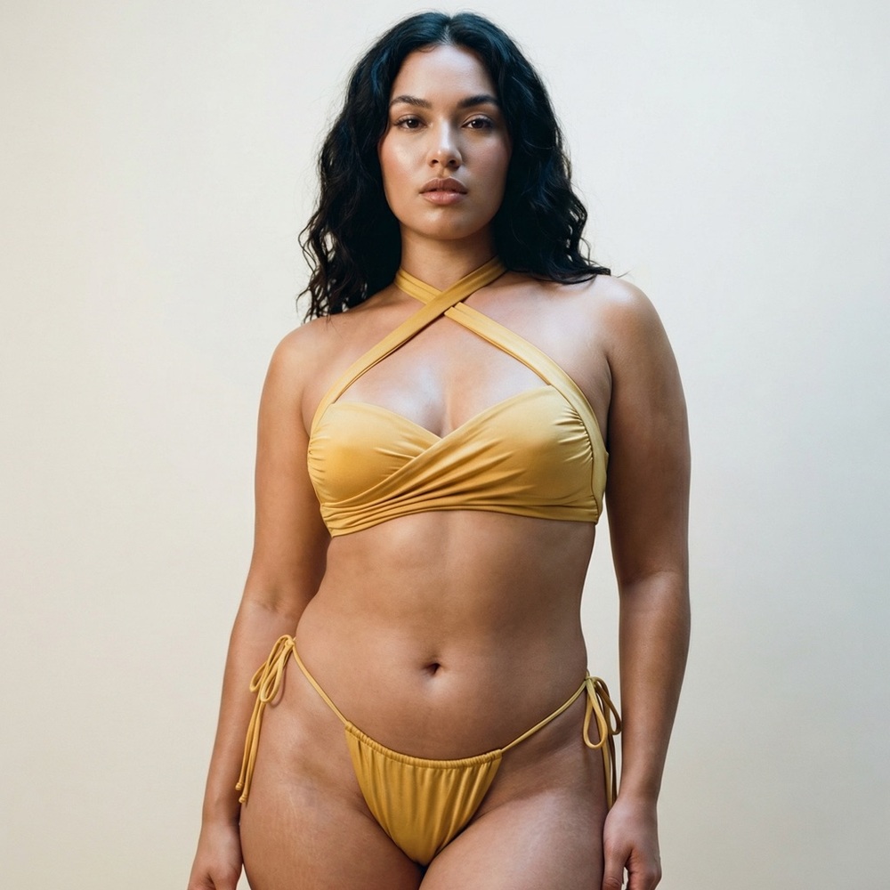 Monica Hansen Mustard Crisscross Bandeau
